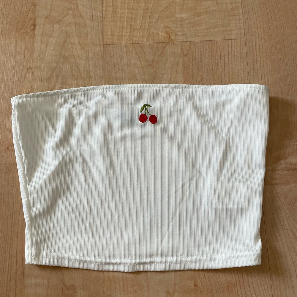 shein tube top with cherry. *i accept all offers!*